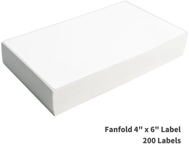 Alt view image 3 of 7 - 200 4x6 Thermal Labels Fanfold, Direct Thermal Shipping Labels - Perforated and Strong Adhesive