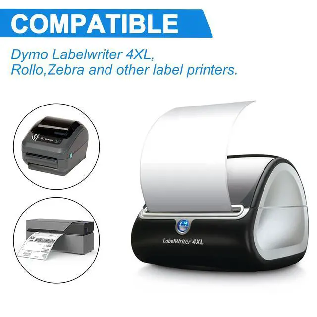 Alt view image 4 of 7 - 4x6 Thermal Labels Compatible with Dymo 4XL 1744907, 12 Rolls Perforated Postage Shipping Labels for Dymo, Rollo, Zebra, 220 Label per Roll
