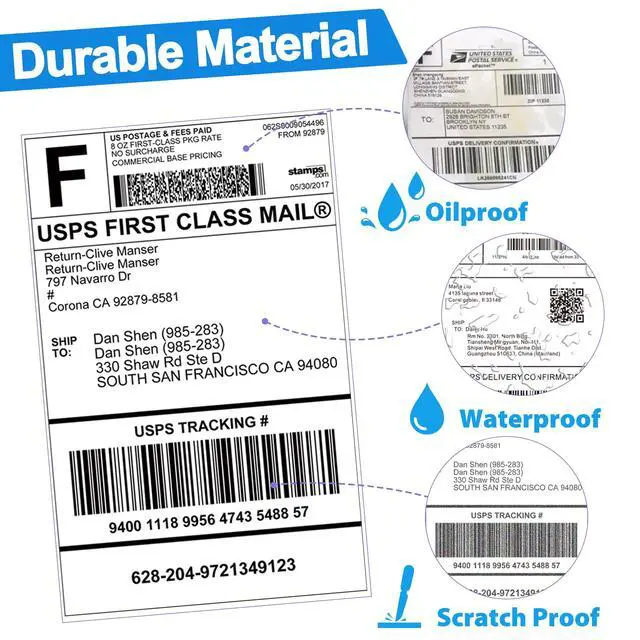 Alt view image 3 of 7 - 4x6 Thermal Labels Compatible with Dymo 4XL 1744907, 12 Rolls Perforated Postage Shipping Labels for Dymo, Rollo, Zebra, 220 Label per Roll