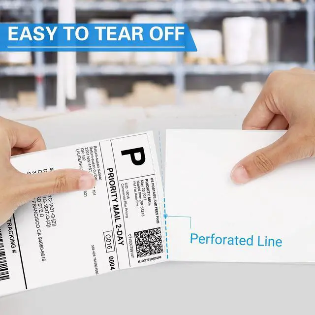 Alt view image 5 of 7 - 4x6 Thermal Labels Compatible with Dymo 4XL 1744907, 12 Rolls Perforated Postage Shipping Labels for Dymo, Rollo, Zebra, 220 Label per Roll