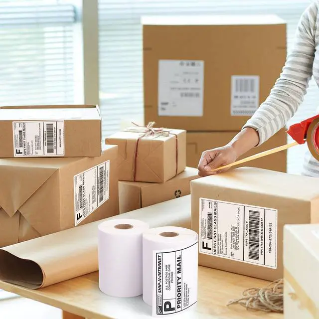 Alt view image 7 of 7 - 4x6 Thermal Labels Compatible with Dymo 4XL 1744907, 12 Rolls Perforated Postage Shipping Labels for Dymo, Rollo, Zebra, 220 Label per Roll