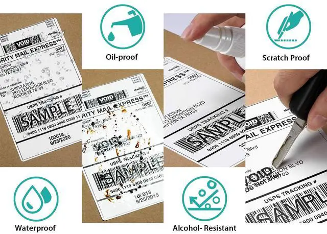 Alt view image 5 of 7 - Thermal Direct Labels, Pack of 500 Roll 4"x6" Shipping Labels with Perforation, Compatible with Rollo and Zebra, Permanent Adhesive, Commercial Grade
