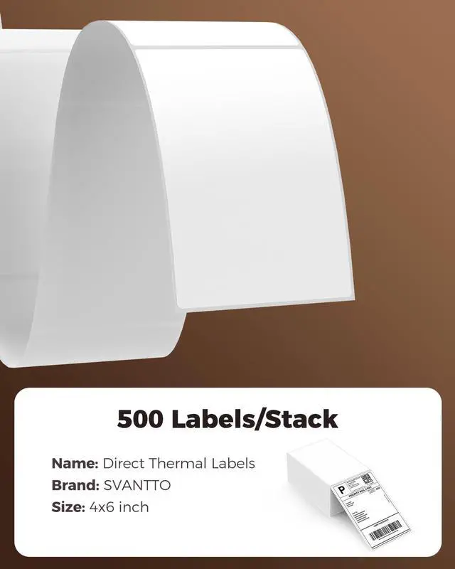 Alt view image 2 of 7 - 4x6 Thermal Labels, Strong Adhesive and Perforated Shipping Labels, Thermal Printer Labels for Mailing Postage Address500Pcs/Stack