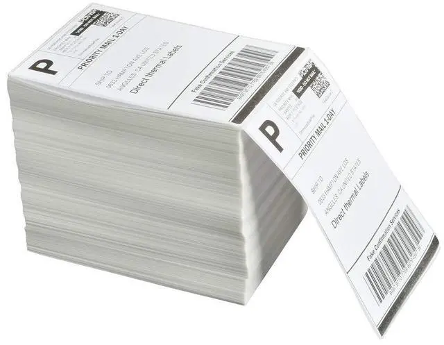 Alt view image 3 of 6 - 4x6 Thermal Printer Labels - 1000 Fanfold Direct Shipping Labels, Perforated With Strong Adhesive - Compatible With Zebra, Rollo and Most Thermal Printers