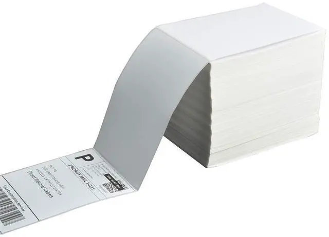Alt view image 4 of 6 - 4x6 Thermal Printer Labels - 1000 Fanfold Direct Shipping Labels, Perforated With Strong Adhesive - Compatible With Zebra, Rollo and Most Thermal Printers