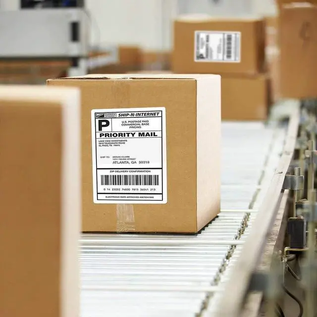 Alt view image 6 of 6 - 4x6 Thermal Printer Labels - 1000 Fanfold Direct Shipping Labels, Perforated With Strong Adhesive - Compatible With Zebra, Rollo and Most Thermal Printers
