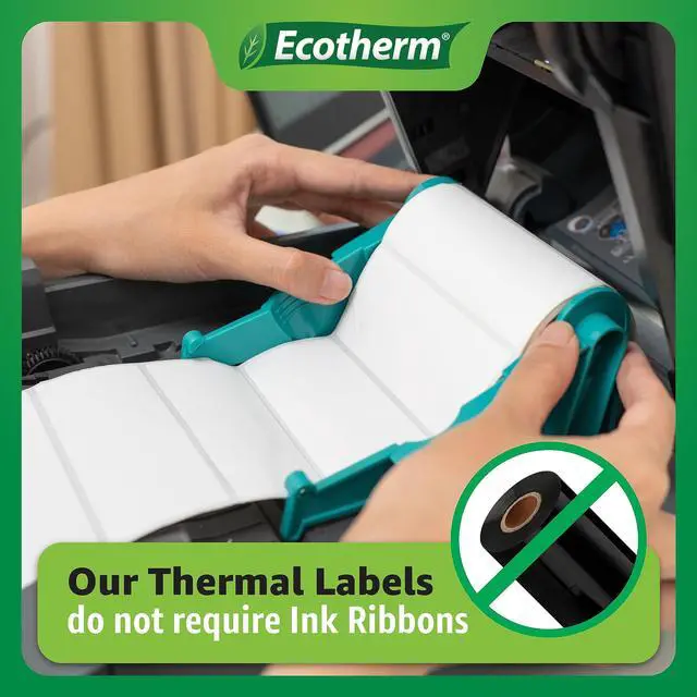 Alt view image 4 of 7 - 2.25" x 1.25" Thermal Labels | 4 Rolls | 4540 Labels | fits Zebra, Munbyn, Rollo, Godex, Arkscan, iDPRT, Offnova Thermal Label Printers and More | Blank White Adhesive Stickers