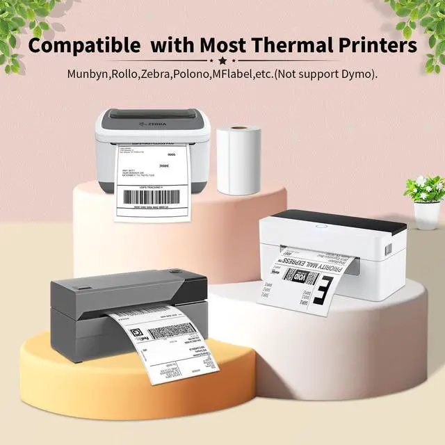 Alt view image 6 of 7 - 4"X6" Thermal Shipping Labels, 4X6 Labels,White Mailing Shipping Labels, Perforated, 250 Labels,Compatible with iDPRT, JADENS and Rollo.