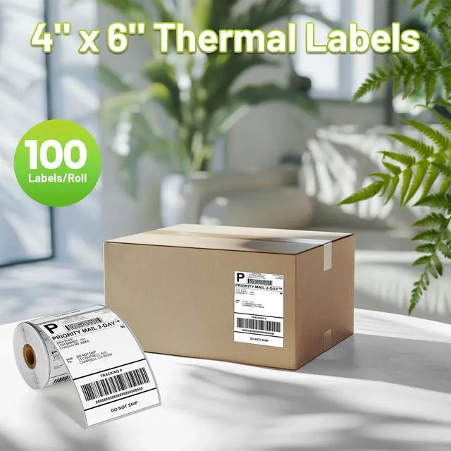 Alt view image 2 of 7 - 4x6 Thermal Labels, Shipping Address Label (Pack of 100 4x6 Roll Labels) - Compatible with JADENS, Phomemo, Rollo, Zebra, and Other Thermal Printers