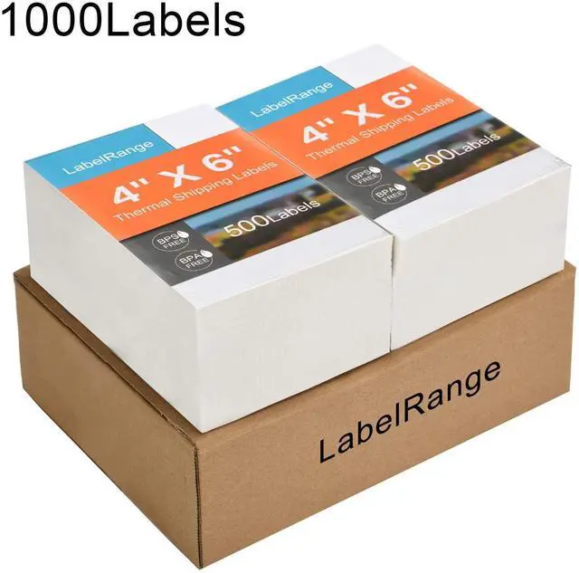 Alt view image 2 of 6 - 4''X6'' Direct Thermal Shipping Labels (1000 4x6 Fan-fold Labels) - Permanent Adhesive Postage Labels - Commercial Grade - /Rollo/Munbyn Compatible