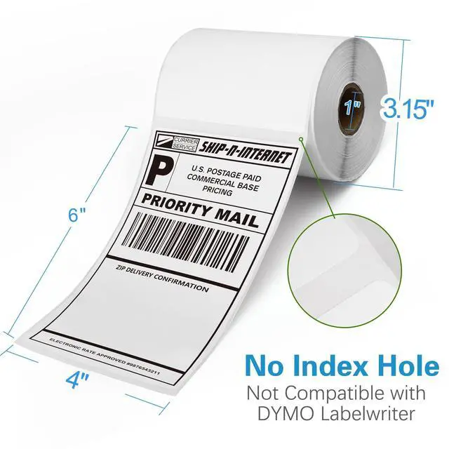 Alt view image 6 of 6 - 4x6 Thermal Labels, 1000 Shipping Labels, 4 Rolls-250 Labels per Roll, Perforated White Mailing Postage Label for Rollo, Zebra (NOT for DYMO)