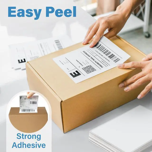 Alt view image 4 of 6 - 4x6 Thermal Labels, 1000 Shipping Labels, 4 Rolls-250 Labels per Roll, Perforated White Mailing Postage Label for Rollo, Zebra (NOT for DYMO)
