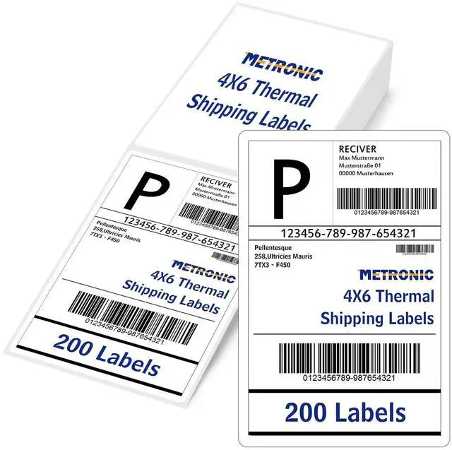 Main image of Thermal Labels 4x6 200 Labels Fanfold Direct Shipping Label with Perforated and Strong Adhesive Mailing Stickers Paper Thermal Printer Sticker for Most Printer Shipping Supplies