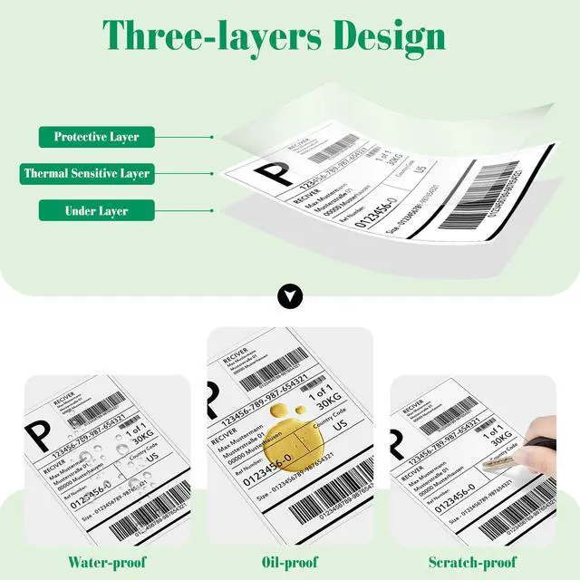 Alt view image 3 of 7 - Thermal Labels 4x6 200 Labels Fanfold Direct Shipping Label with Perforated and Strong Adhesive Mailing Stickers Paper Thermal Printer Sticker for Most Printer Shipping Supplies