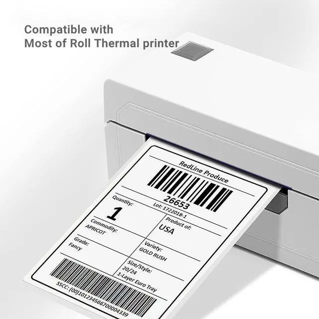 Alt view image 4 of 7 - 4x6 inch Direct Thermal Labels for Barcodes, Address, Compatible with Rollo Label Printer & Zebra Desktop Printers (4"x6",4 Rolls White)