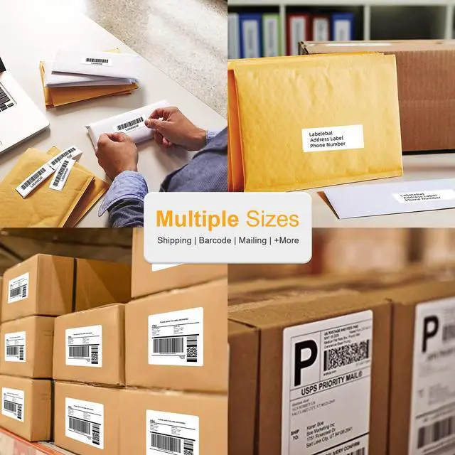 Alt view image 7 of 7 - 2000 Labels/4 Stacks 4" x 6" Fanfold Direct Thermal Labels (101mm x 152mm) Shipping Address Mailing Postage Labels Compatible for Zebra & Rollo Printer Adhesives (500 Labels/Stack)