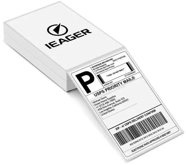 Main image of 4x6 Thermal Labels, White Shipping Label Stickers, Commercial Grade Thermal Printer Label, 180 Labels/Pack