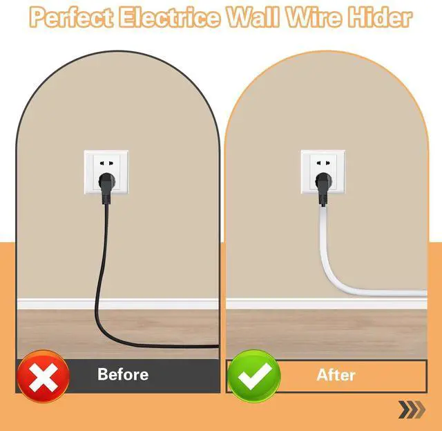 Alt view image 6 of 7 - Wall Cord Hider - 118 Inch Self-Adhesive Cable Wire Cover for Walls, Flexible Cable Raceway Cord Cover for Easy Wire Management - 0.59in H x 0.39in W - White