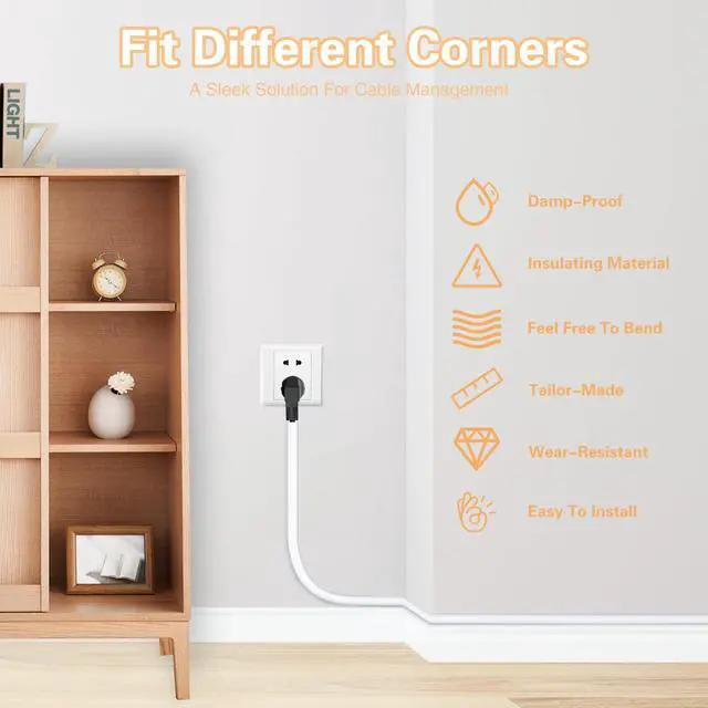Alt view image 7 of 7 - Wall Cord Hider - 118 Inch Self-Adhesive Cable Wire Cover for Walls, Flexible Cable Raceway Cord Cover for Easy Wire Management - 0.59in H x 0.39in W - White