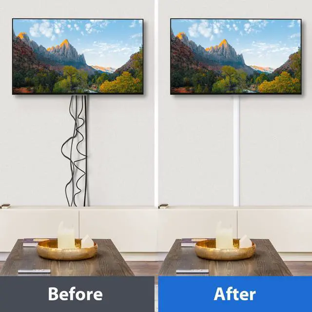 Alt view image 3 of 7 - 153in Wall Cable Hider, Cord Hider to Hide 3-4 Cords, TV Wire Hider for Wall, Cable Management Kit, Cable Raceway White, Paintable Cable Concealer, 9 x L17in x W1.18in x H0.6in