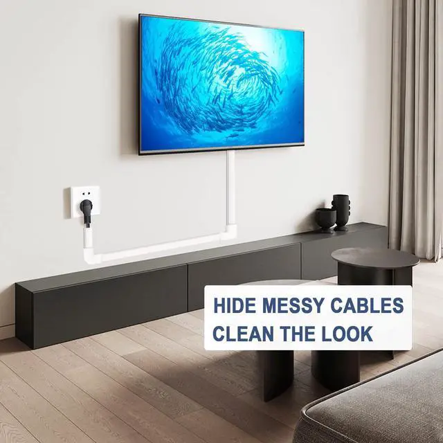 Alt view image 3 of 7 - Cord Cover Raceway Kit - 157" Paintable Cable Concealer, Wire Hider for TV Wall Mounting and Wire Management