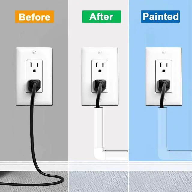 Alt view image 4 of 7 - Cord Cover Raceway Kit - 157" Paintable Cable Concealer, Wire Hider for TV Wall Mounting and Wire Management