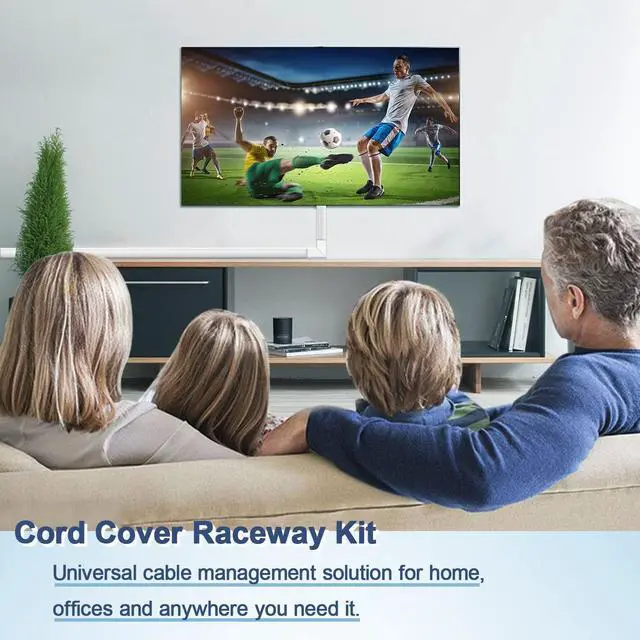 Alt view image 6 of 7 - Cord Cover Raceway Kit - 157" Paintable Cable Concealer, Wire Hider for TV Wall Mounting and Wire Management
