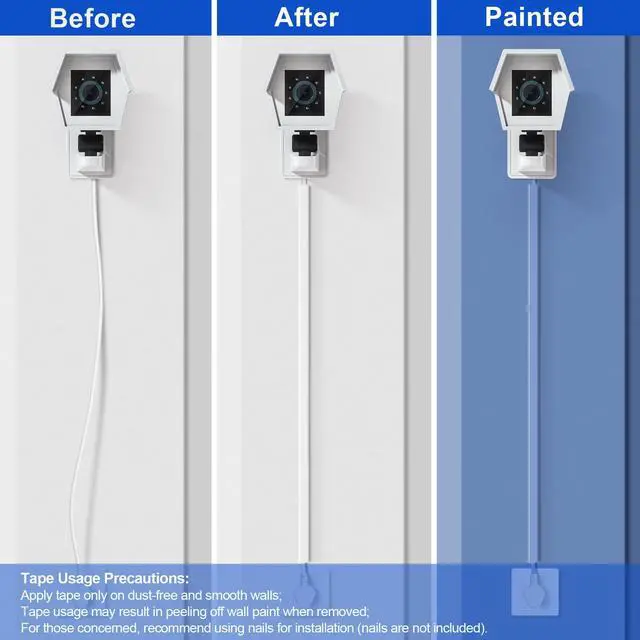 Alt view image 7 of 7 - Cord Hider Wall for One Cord, 136in Cord Covers for Wires on Wall, Easy Install Cable Cover Wall, Cable Raceway White Hide Cords, Cable Hider Cord Management Wall, 8X L17in W0.6in H0.4in