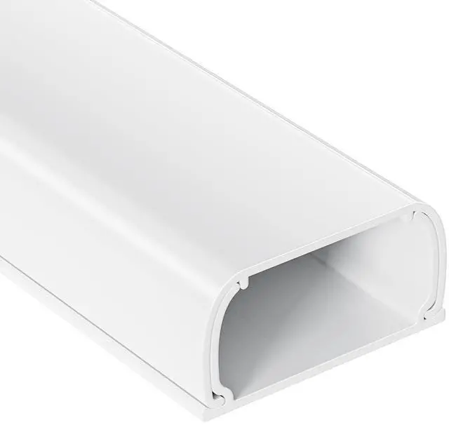 Main image of Large Cord Hider - 47in Wire Hiders for TV on Wall, Paintable Cable Hider, X-Large Cable Management Kit, Cord Hiding for Wall, W1.6in H0.8in White