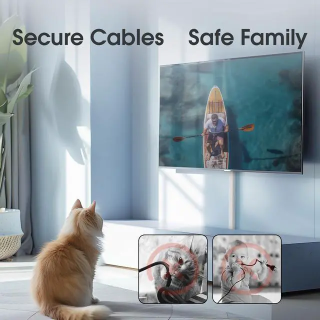 Alt view image 7 of 7 - Large Cord Hider - 47in Wire Hiders for TV on Wall, Paintable Cable Hider, X-Large Cable Management Kit, Cord Hiding for Wall, W1.6in H0.8in White