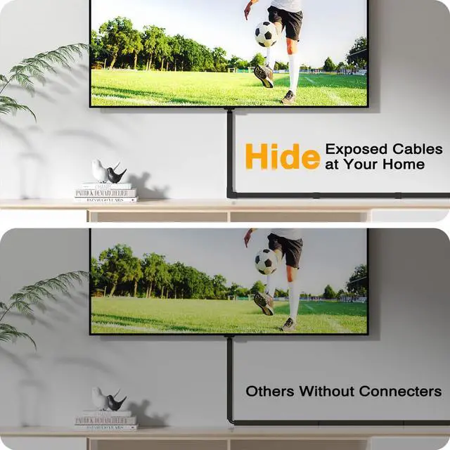 Alt view image 5 of 7 - Cable Hider, 157in Cord Hider Wall for Wall Mounted TV, Wire Hider Kit, Paintable Cable Concealer Raceway Management for Home & Office, 10XL15.7 W0.95 H0.55in, Black