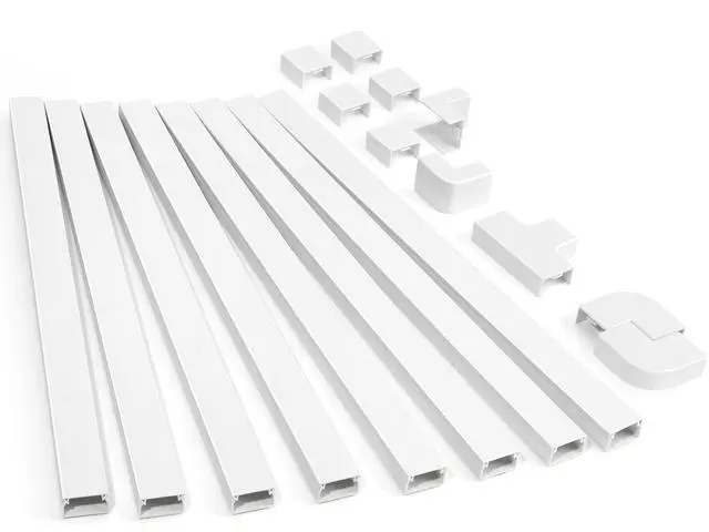 Main image of 126in Cord Hider Kit, Cord Cover for Wall Mounted TV, Paintable Wire Cover for Cords, TV Cable Hider Wall Kit, Cable Cover Wire Management, White Cords Concealer, 8 x L15.7in W0.95in H0.55in