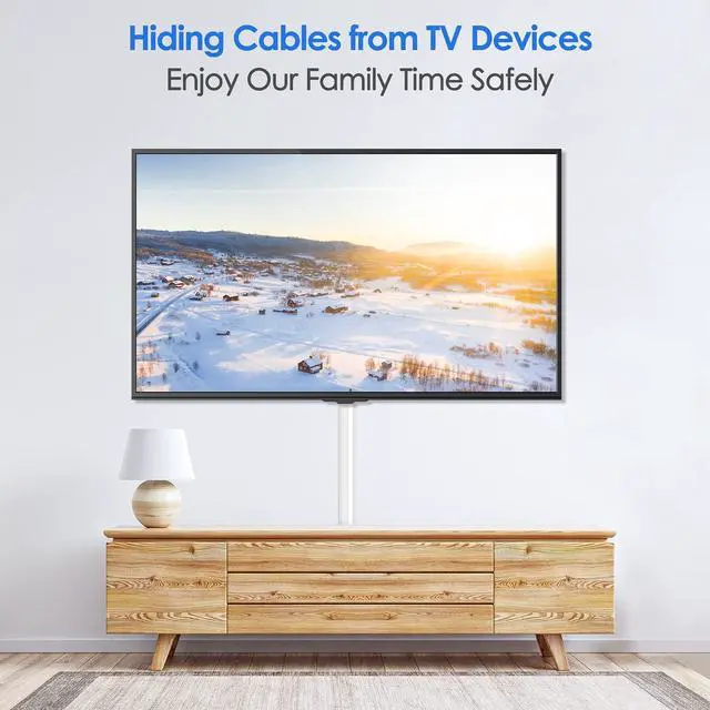 Alt view image 7 of 7 - 125in Cord Hider, Large Cord Covers for Wires on Wall, Cable Management Kit for Mount TVs, Wire Hider Cable Concealer for Home Office, W1.18in H0.6in, White