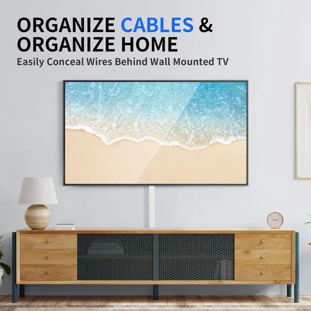 Alt view image 7 of 7 - Cable Hider, 315in Cord Covers for Wires on Wall, One-Cord Cord Hider, Paintable Wire Hiders Wire Covers for Cords, Cable Management for Hiding 2-3 Wires, 20x L15.7 W0.95 H0.55in, White