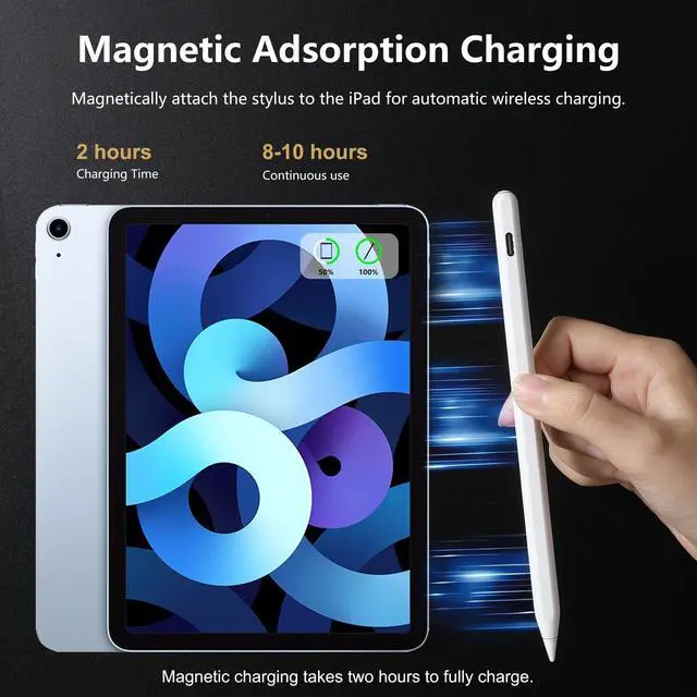 Alt view image 6 of 7 - Stylus Pen for iPad, Apple Pencil 2nd Generation with Magnetic Wireless Charging for iPad Air 5th 4th, iPad Pro 12.9 inch 6th 5th 4th 3th Gen, iPad Pro 11 in 4th 3rd 2nd 1st Gen, iPad mini 6 (White)
