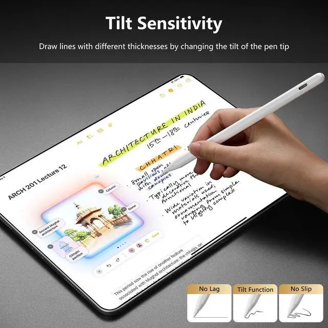 Alt view image 3 of 7 - Stylus Pen for iPad, Apple Pencil 2nd Generation with Magnetic Wireless Charging for iPad Air 5th 4th, iPad Pro 12.9 inch 6th 5th 4th 3th Gen, iPad Pro 11 in 4th 3rd 2nd 1st Gen, iPad mini 6 (White)