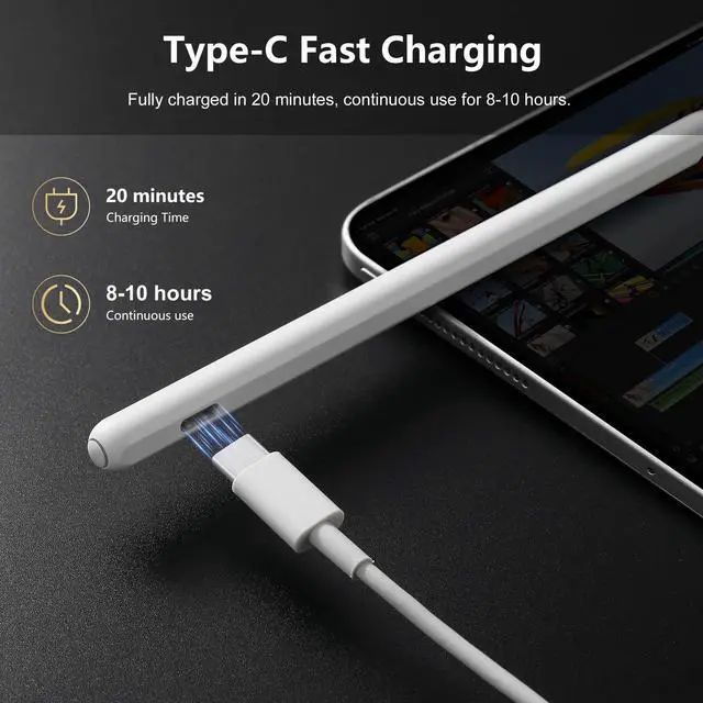 Alt view image 7 of 7 - Stylus Pen for iPad, Apple Pencil 2nd Generation with Magnetic Wireless Charging for iPad Air 5th 4th, iPad Pro 12.9 inch 6th 5th 4th 3th Gen, iPad Pro 11 in 4th 3rd 2nd 1st Gen, iPad mini 6 (White)