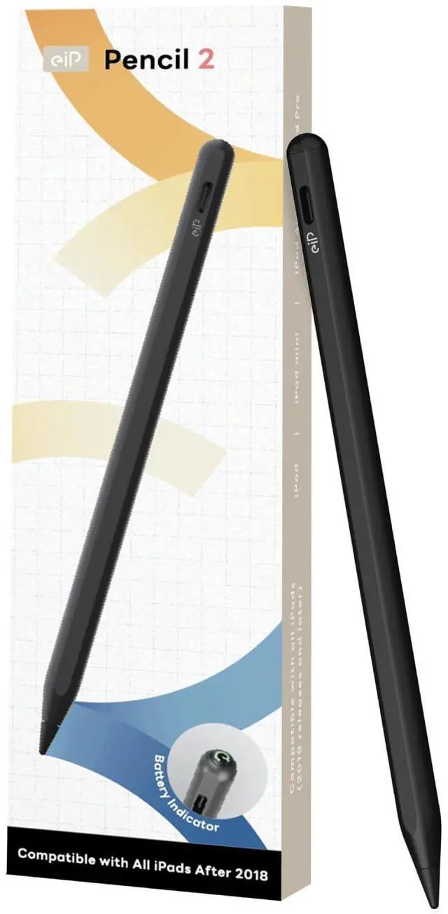 Main image of Pencil 2 for iPad 2026-2018, Magnetic Stylus with 0.1mm Precise 2X Durable Tips, for iPad A16/11-6th Gen, iPad Pro 12.9/11/13" M4, iPad Air 3-5/M2/M3/M4, iPad mini 5/6, Black