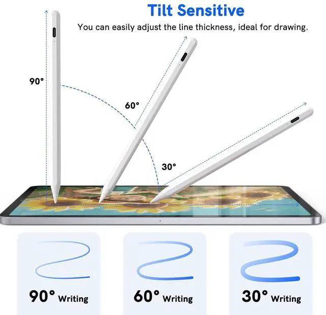 Alt view image 5 of 6 - Stylus Pen for iPad 2018-2024 - for Apple iPad Pencil with Palm Rejection, Magnetic, Tilt Sensitivity, Work for iPad Pro 11"/12.9", iPad mini 5/6, iPad Air 3/4/5, iPad 6/7/8/9/10