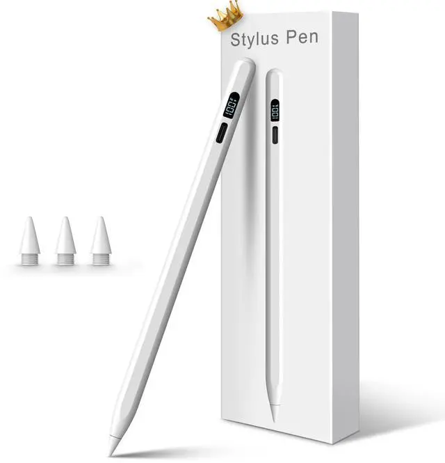 Main image of iPad Pencil 2025-2018, LED Display Fast Charge Stylus Pen with Palm Rejection & Tilt Sensitivity, Compatible for iPad A16 11/10/9/8/7/6, Pro 11"/12.9"/13''/M4, Air M3/M2/5/4/3, Mini 7/6/5