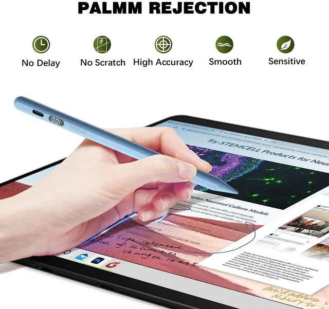 Alt view image 2 of 6 - Stylus Pen for iPad 2018-2024 Digital iPad Pencil 2NDGen 12 Hour Continous Writing Tilt Sensitivity Palm Rejection Magnetic Pen for Apple iPad Air 3/4/5 iPad Mini 5/6 iPad 6-10 Gen iPad Pro 11/12.9"