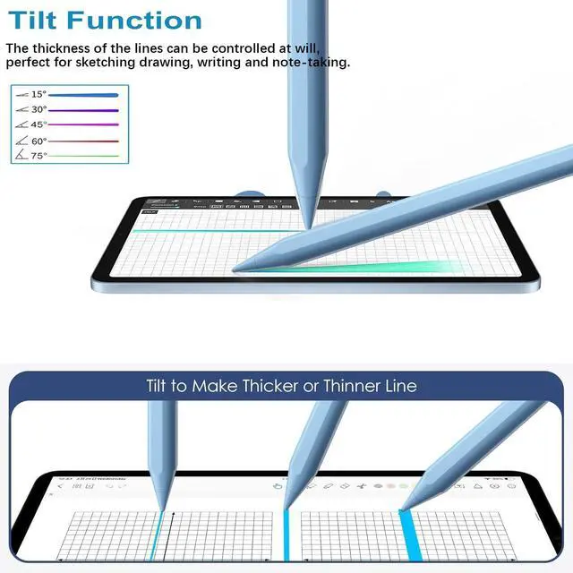 Alt view image 5 of 6 - Stylus Pen for iPad 2018-2024 Digital iPad Pencil 2NDGen 12 Hour Continous Writing Tilt Sensitivity Palm Rejection Magnetic Pen for Apple iPad Air 3/4/5 iPad Mini 5/6 iPad 6-10 Gen iPad Pro 11/12.9"