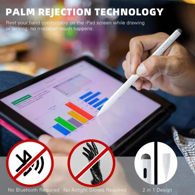 Alt view image 3 of 7 - Stylus Pen for iPad Pencil 11th A16/10th Gen,2Pack Active iPad Pen Fast Charing,iPad Pencil Pro for 2018-2025 iPad 11 A16/10/9/8/7/6,iPadPro 13"/11"/12.9"/M4,iPadAir 6/5/4/3,iPadMiNi 7 A17 Pro/6/5 Gen