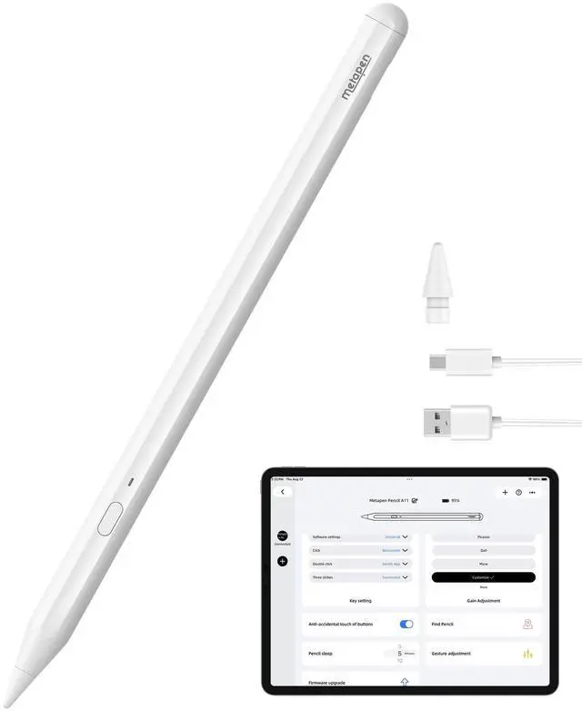 Main image of A11 iPad Pencil A16 Fast Charge Stylus Pen for iPad 2018-2026 with Palm Rejection, Apple Pencil Compatible for iPad Pro/Air/Mini 5/6,Magnetic,High Precision
