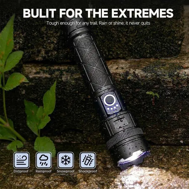 Alt view image 7 of 7 - Rechargeable Flashlights 99,000 High Lumens - 2 Pack, Super Bright Flash Light with 5 Lighting Modes, IPX7 Waterproof Powerful Flashlight for Camping Home Outdoor Hiking