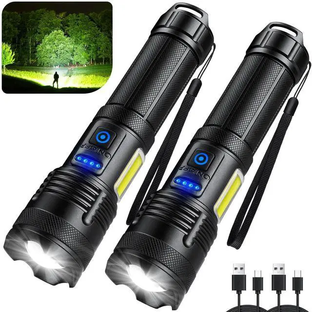 Main image of Flashlights 90,000 High Lumen - 2 Pack, Ultra Bright Rechargeable Flashlight with 7 Light Modes, LED Flash Light with High Power Battery, IPX7 Waterproof for Home Camping