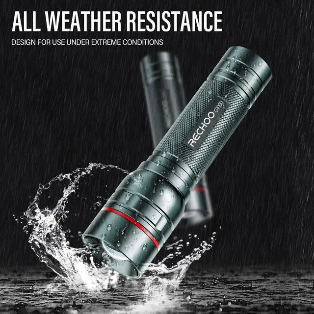 Alt view image 5 of 7 - Rechargeable Flashlights High Lumens, G1000 Super Bright Flash Light Grey, Small Zoomable LED Flashlight with 3 Lighting Modes, Portable Tactical Flashlight for Camping Essentials (Battery Included)