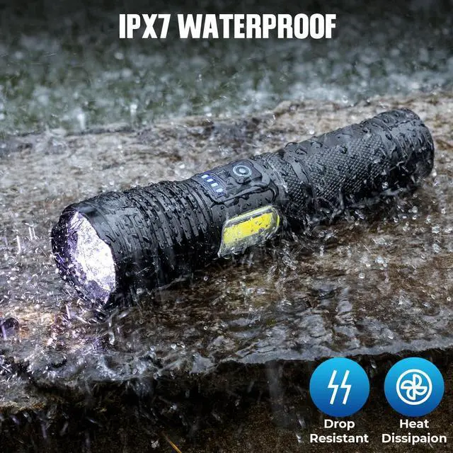 Alt view image 5 of 6 - Flashlight Rechargeable Flashlights High Lumens, 99,000 LM Bright LED Flashlight Powered Flash Light, USB Rechargeable Flashlights & Waterproof Handheld Flash lights for Home Camping Hiking(2 Pack)