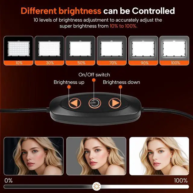 Alt view image 3 of 7 - 2 Pack LED Video Photography Lighting Kit with 54'' Tripod Stand, Dimmable 5600K USB Studio Lights with Barndoor -9 Color Lighting for Video Recording, Photo Studios, YouTube, TikTok, Game Streaming