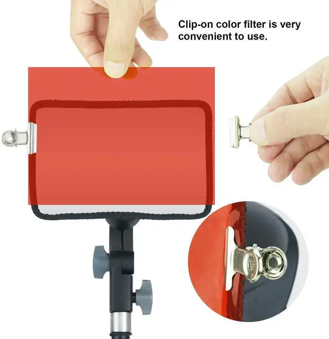 Alt view image 6 of 7 - 920 Lumens LED Video Light with Adjustable Tripod Stand/Color Filters, Studio Lighting Kit for Tablet Shooting, Collection Portrait YouTube Photography Video Making-2 Packs